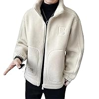Winter Polar Male Coat Jacket For Men Solid Color Loose Warm Streetwearstyle Luxury Fleeced Clothing