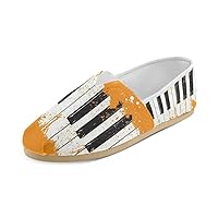 Unisex Slip-On Shoes Piano Keyboard Casual Canvas Loafers for Women Girl Boy Men