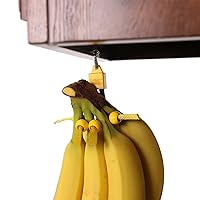 Banana Bungee Yellow Bananas Hook Holder, Made in USA; Multiple Bunches or Single Banana Hanger