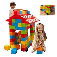 Giant Plastic Blocks Jumbo, Big Blocks, Jumbo Blocks, Big Building Blocks Jumbo, Giant Blocks, Huge Blocks, Jumbo Building Blocks, 86 Pieces Large Blocks for Kids Ages 1 to 8 86 pcs blocks with wheels