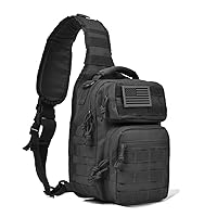 Tactical Sling Backpack Rover Shoulder Sling Pack (Black)