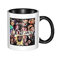 Lil Hip Hop Tjay Rapper Collage Ceramic Mug Cup Tea Cup With Handle For Deco Office Home Gift Tea Beverages 11oz Black