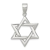 Jewelry Affairs Real Sterling Silver Star of David Pendant Charm