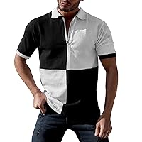 Mens Polo Shirts Pique Casual Collared Shirts Cotton Blend Shirt Lightweight Performance Button Collar Work Tops
