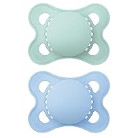 Original Matte Baby Pacifier, Nipple Shape Helps Promote Healthy Oral Development, Sterilizer Case, Boy and Girl , 0-6 Months (2 Count)