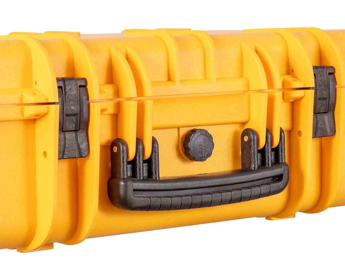 Monoprice Weatherproof Hard Case - 22in x 14in x 8in, Yellow with Customizable Foam, Shockproof, IP67