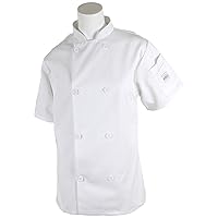 Mercer Culinary M60023WHS Millennia Women's Short Sleeve Cook Jacket with Traditional Buttons, Small, White