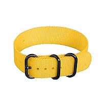 Clockwork Synergy - 3 Ring Heavy NATO Watch Band Straps - Yellow - 26mm for Men Women