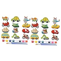 ERINGOGO 24 Pcs Kid Toys DIY Materials Playing Toy 3D Painting Figurines Kids Vehicle Model Painting Toy Car Painting Craft Playing Painting Toy DIY Painting Toy Plaster Child