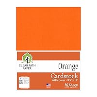 Clear Path Paper - Orange Cardstock - 8.5 x 11 inch - 65Lb Cover - 50 Sheets