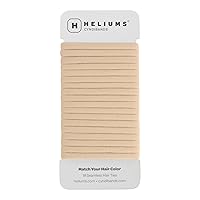 Heliums Seamless Hair Ties - Beige Blonde - Skinny 6mm No Damage Ponytail Holders, 1.75 Inch, Medium Hold for Thin to Normal Hair - 18 Pack