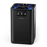 AROEVE Air Purifiers for Bedroom HEPA Air Purifier With Aromatherapy Function For Pet Smoke Pollen Dander Hair Smell 20dB Air Cleaner For Bedroom Office Living Room Kitchen, MK06- Black