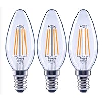 60-Watt Equivalent B11 Dimmable Clear Filament Vintage Style LED Light Bulb Soft White (3-Pack)