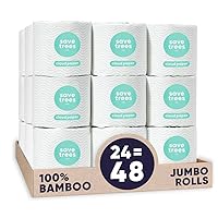 Bamboo Toilet Paper - 24 Rolls Of Septic Safe Organic Toilet Paper - 3-ply, 300 Sheets Per Roll - PFAs Free, FSC Certified, Plastic & Chemical Free - For Home, Boat, & RV Use