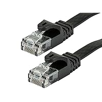 Monoprice Flat Cat6 Ethernet Patch Cable - 0.5 Feet - Black, Snagless RJ45, Flat, 550MHz, UTP, Pure Bare Copper Wire, 30AWG - Flexboot Series