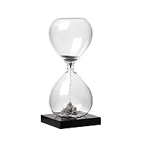 Torre & Tagus Magnetic Hourglass Sand Timer - 30 Second / Half Minute Magnetic Sand Clock with Gray Magnet Iron Powder and Black Base, Hand-Blown Hour Glass For Office Desk, Home Study, Games Room