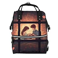 Diaper Bag Backpack Romantic love Maternity Baby Nappy Bag Casual Travel Backpack Hiking Outdoor Pack