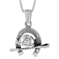 Sterling Silver Horse Jockey's Accessories Pendant, 1 inch