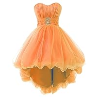 Strapless High Low Organza Long A Line Corset Prom Evening Dress Quinceanera Gown
