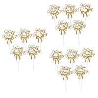 BESTOYARD 30 Pcs Decorative Supplies Safe for Cake Decorating Cake Paper Decoration Cupcake Decorating Sparkle Paper Cupcake Decoration Para Pasteles Toothpicks Food Decor Toppers Hollow Out