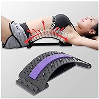 Multi-Level Back Stretching Device, Curved Stretching 88 Massage Points Lying and Sitting Dual-Use 3-Level Adjustable Magnet Therapy Improve Hunchback Relieve Pain Black+Purple