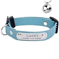 Yonsbox Personalized Anti Strangulation Kitten Cat Collars with Bell Breakaway Quick Release Custom Engraved Cat Collar with Name Tag Adjustable Cute Cat Collars for Male Female Boy Girl Cats