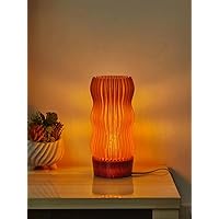 Wavy x AMBER table lamp_3d printed with 99% recycled plastic - LED Lamp - LED bulbs include (Amber Shade, Amber Base)