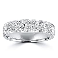 1.55 ct Ladies Round Cut Diamond Wedding Band Ring in Platinum