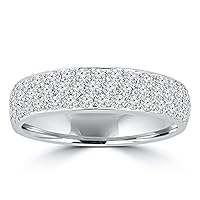 1.55 ct Ladies Round Cut Diamond Wedding Band Ring in 14 kt White Gold