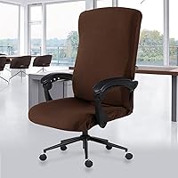 DIVA EN CAMINO DEC Office Chair Cover with Durable Zipper - Stretchable Universal Computer Chair Covering - Smooth Soft Polyester Slipcovers for Rotating Boss Chair, Desk Chair, High Back Chair