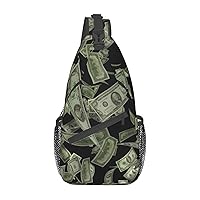 Dollar Sign Money Sling Bag Crossbody Backpack Sling Backpack Shoulder Bag For Women Men Cycling Hiking Travel