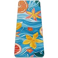 Sunflowers Tiger Yoga Mat with Carry Bag for Women Men,TPE Non Slip Workout Mat for Home,1/4 Inch Extra Thick Eco Friendly Fitness Exercise Mat for Yoga Pilates and Floor, 72x24in