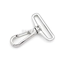 CRAFTMEMORE 2pcs 1-1/2 Inch Push Gate Snap Hooks Metal Swivel Lobster Claw Clasp Purse Making Hardware SC44 (Silver)