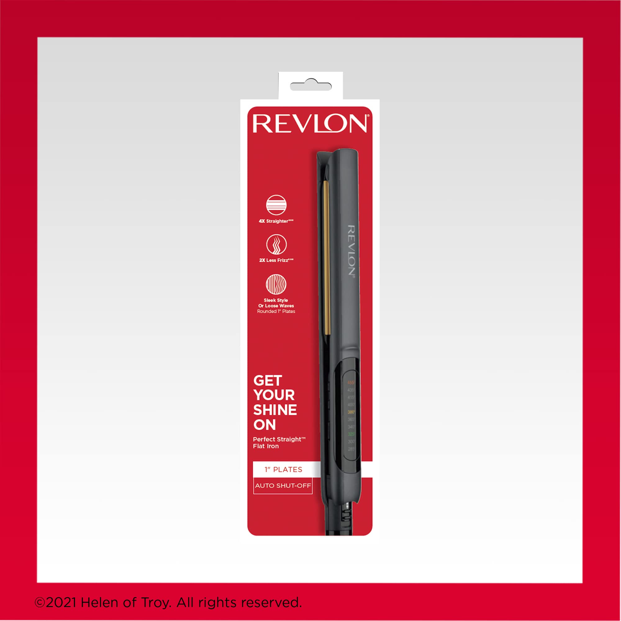 Revlon Smooth Brilliance Ceramic Hair Flat Iron | Smooth Glide and Ultra-Sleek Sylas, (1 in)