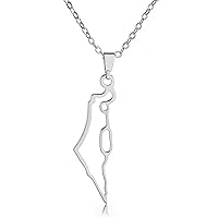Chic Star of David Necklace | Israel Map Necklace | Mezuzah with Scroll Necklace | Jewish Necklace | Available in 14K Gold-Filled or Silver Stainless Steel | Israel Pendant Charm | Judaica Jewelry Gift