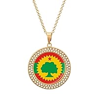 Flag of The Oromo Women Diamond Necklace Dainty Charm Pendant Necklace Jewelry for Birthday Gift