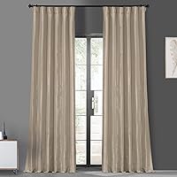HPD Half Price Drapes Blackout Curtains for Bedroom & Living Room - Faux Silk Taffeta Blackout Curtain 50 X 108 (1 Panel), PTCH-BO130907-108, Antique Beige