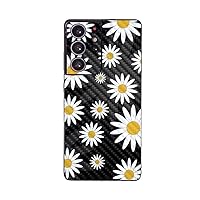 MightySkins Carbon Fiber Skin Compatible with Samsung Galaxy S21 Ultra - Daisies | Protective, Durable Textured Carbon Fiber Finish | Easy to Apply, Remove, and Change Styles | Made in The USA