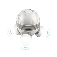 Homedics Marbelous Mini Massager, Small and Easy to Use, Battery Operated Vibrating Massager, Relaxing Spot Massage for Neck, Shoulders, Legs, Soothes Tension, Illuminated Massage Nodes (Grey)
