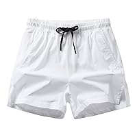 Mens Swim Shorts and Fitness Sports Plus Size Five Surf Quick Drying Beach Pants Shorts Mens Bathing Suit 7 Inch