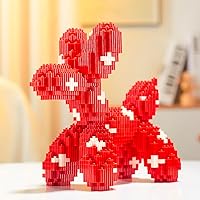 Mini Bricks Set, Red Balloon Dog Toy Building Sets, 6-14 Years Old, Christmas Birthday Gifts for Boys and Girls, DIY Unique Decoration Home