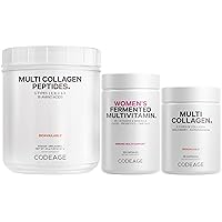Multi Collagen Protein Capsules & Powder Peptides + Women’s Daily Multivitamin Bundle, 25+ Multivitamins & Minerals, Omega-3, Enzymes, Probiotics, Vitamin C, Zinc, Biotin, Non-GMO Supplement
