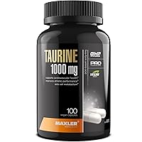 Maxler Taurine 1000mg Amino Acid Supplement - 100 Gluten Free Vegan Capsules