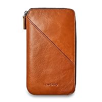 Wallet Men's Long Leather Handbag Men Zipper Ultra-Thin Hand Bag Passport Mobile Phone Wallet Multi-Functional RFID Shielding Wallet
