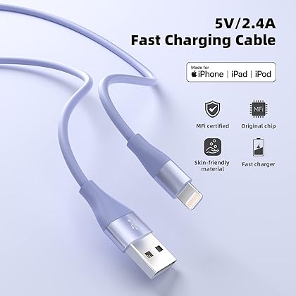 SwaggWood iPhone Charger [Apple MFi Certified] 3Pack 10FT Lightning Cable Fast Charging Cord Compatible with iPhone 13 12 11 Pro Max XR XS X 8 7 6 Plus SE and More - Colorful