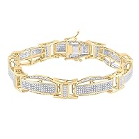 10K Yellow Gold Diamond Link Bracelet 2-1/4 Ctw.