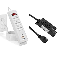 BTU Small Power Strip with USB, Small Power Strip with USB-A & USB-C Fast Charing, Non Surge Protector Desktop Power Strip for Home Office Travel Cruise, 6FT Extension Cord