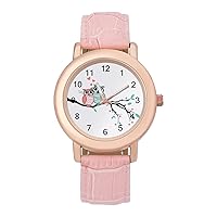 Pink Teal Couple Owl Women's Analogue Quartz Watch Casual Watches Sport Watch Wristwatch