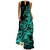 Navy Blue Dress for Women, Spring Cocktail Ladies Sleeveless Plus Size Outdoor Classic V Neck Cocktail