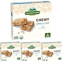 Cascadian Farm Organic Vanilla Chip Chewy Granola Bars, 6 Bars, 7.4 oz. (Pack of 4)